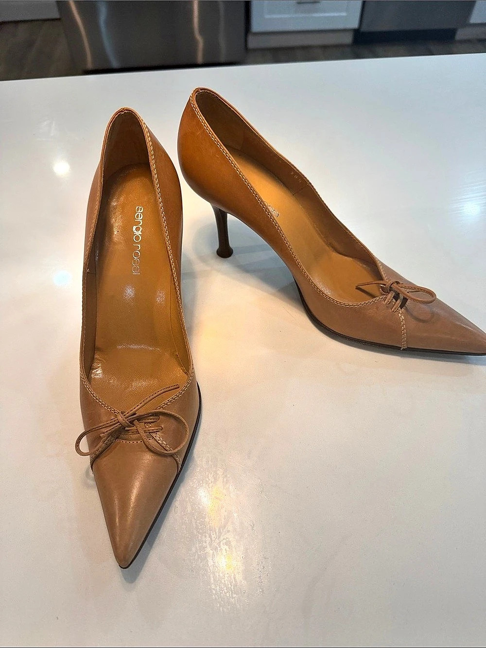 Sergio Rossi Pointed-Toe Heels in tan🤎